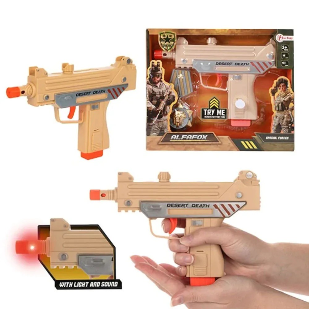 Pistol mitraliera cu sunete si lumini Alfafox Military - poza 2