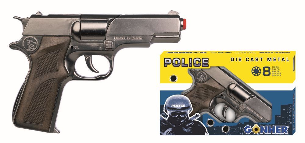 Pistol politie metalic Gonher 8 focuri - poza 2