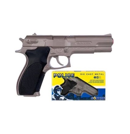 Pistol politie metalic Gonher Sound Matt 8 focuri - poza 2