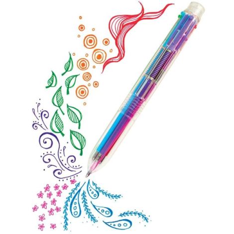 Pix cu gel multicolor cu 6 culori si mecanism retractabil - poza 2