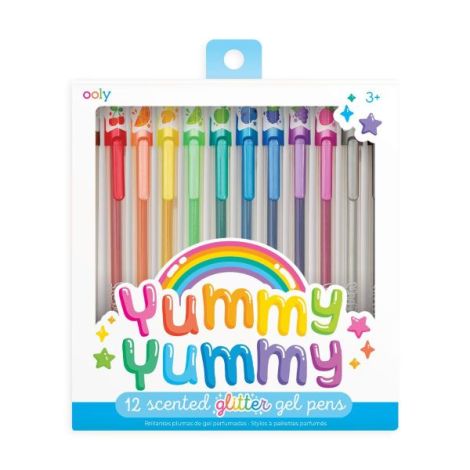 Pixuri cu gel colorate cu sclipici, parfumate, 2.0 Yummy Yummy - Set de 12 - poza 1
