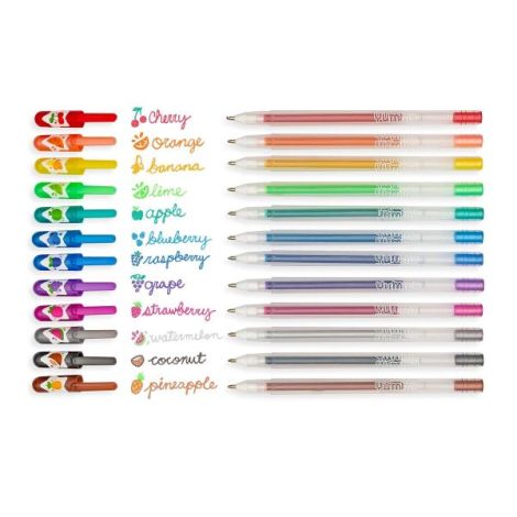 Pixuri cu gel colorate cu sclipici, parfumate, 2.0 Yummy Yummy - Set de 12 - poza 2