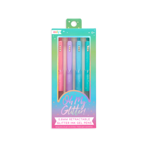 Pixuri retractabile cu gel si sclipici, Oh My Glitter!, set 4 culori - poza 1