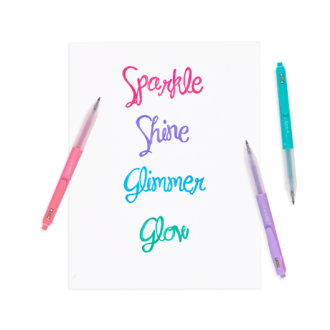 Pixuri retractabile cu gel si sclipici, Oh My Glitter!, set 4 culori - poza 5