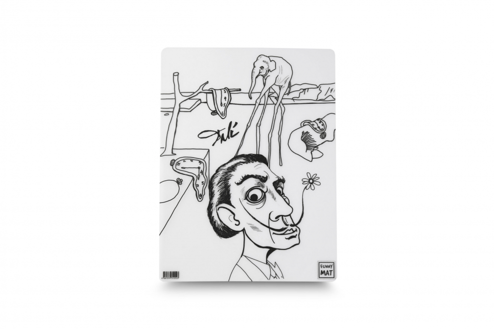 Plansa reutilizabila cu desene de colorat, model Dali,30x40 cm