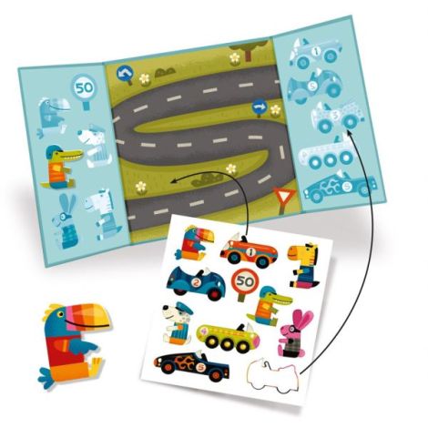 Planse cu abtibilduri repozitionabile Vehicule, Djeco - poza 2