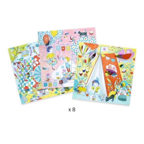 Planse de colorat cu surprize Jocurile Ninei, Djeco - poza 4