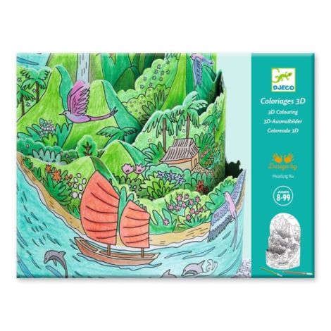 Planse de colorat si asamblat Peisaj insular stratificat, Djeco - poza 1