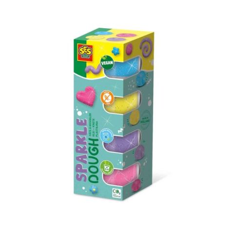 Plastilina colorata vegana cu sclipici Feel Good 4 x 90gr - poza 1