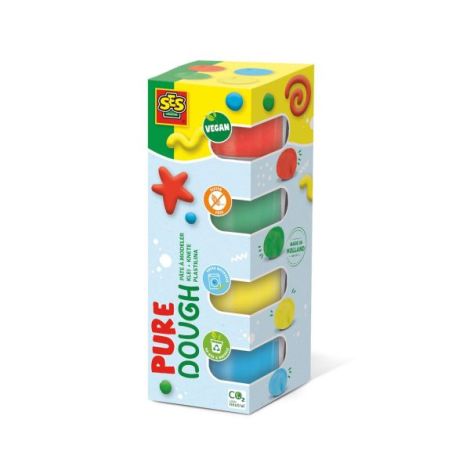 Plastilina colorata vegana pentru copii SES Pure 4 x 90 gr - poza 1
