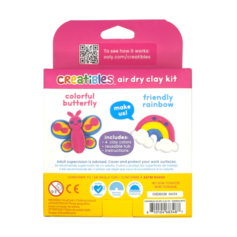 Plastilina cu uscare la aer - Rainbow, Creatibles, set DIY 4 culori - poza 3