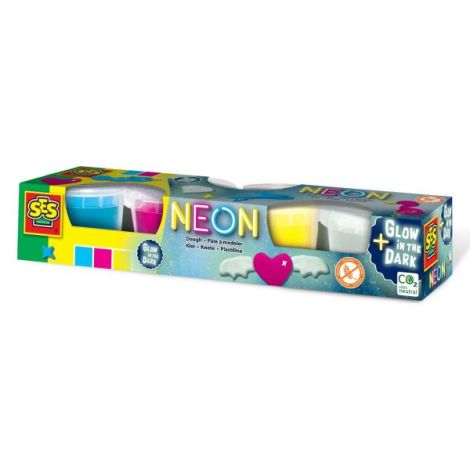 Plastilina culori neon si fluorescenta 4 x 90 gr - poza 1