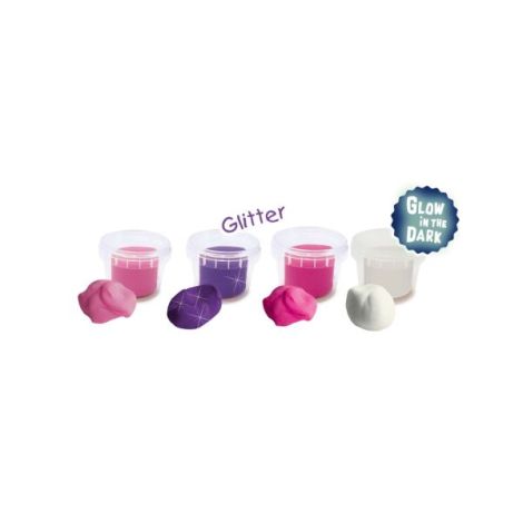 Plastilina fosforescenta cu sclipici Unicorn 4 x 90 gr - poza 2