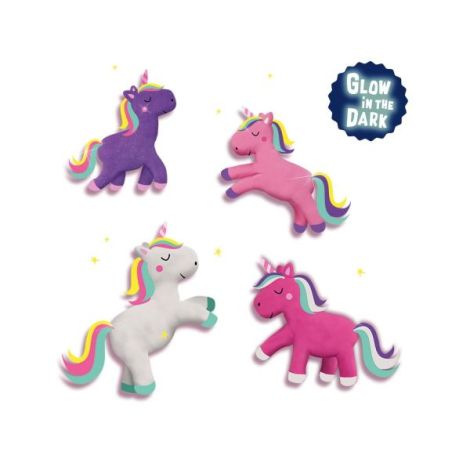 Plastilina fosforescenta cu sclipici Unicorn 4 x 90 gr - poza 3