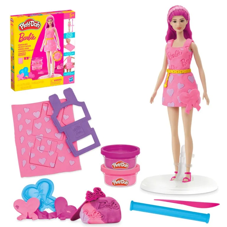 Play-Doh Barbie Papusa cu Accesorii si Plastilina pentru Modelat Rochii - poza 2