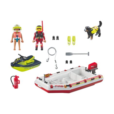 Playmobil-BARCA DE SALVARE CU SCUTER ACVATIC - poza 2