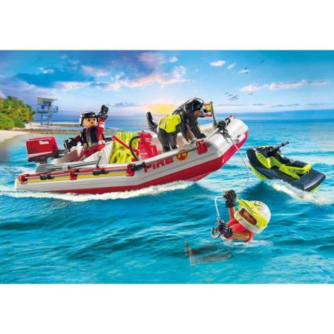 Playmobil-BARCA DE SALVARE CU SCUTER ACVATIC - poza 3