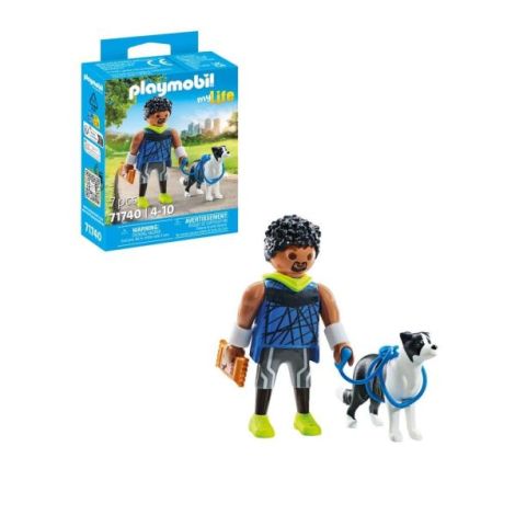 Playmobil - Figurina alergator cu animalut de colectie caine Border Collie - poza 1