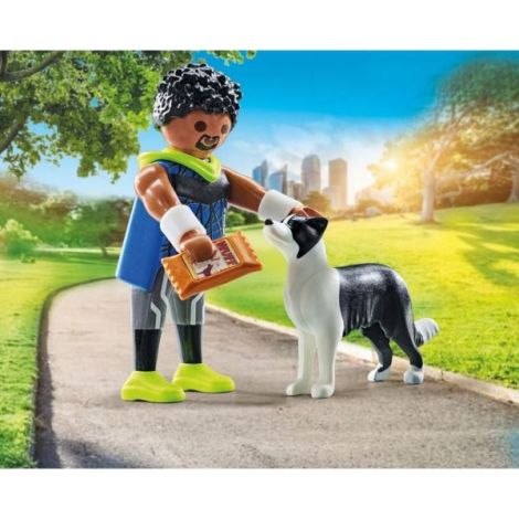 Playmobil - Figurina alergator cu animalut de colectie caine Border Collie - poza 4