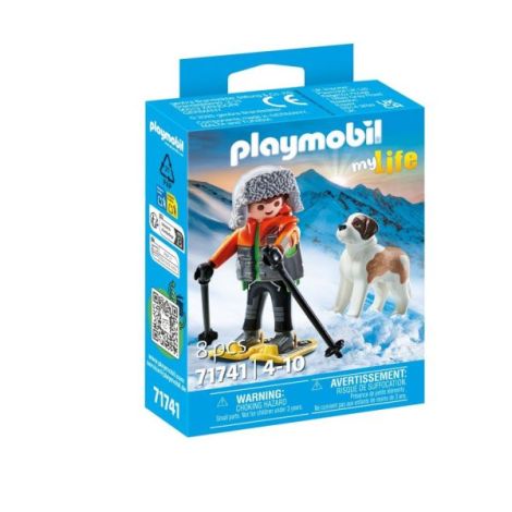 Playmobil - Figurina drumet cu animalut de colectie caine Saint Bernard - poza 2