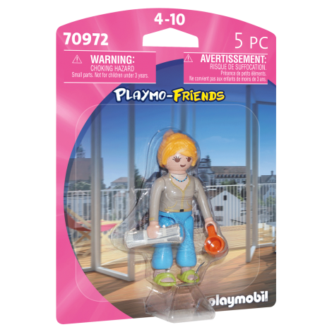 PLAYMOBIL - FIGURINA FEMEIE CU ZIAR SI CAFEA - poza 1