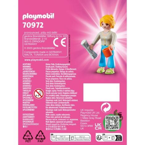 PLAYMOBIL - FIGURINA FEMEIE CU ZIAR SI CAFEA - poza 3