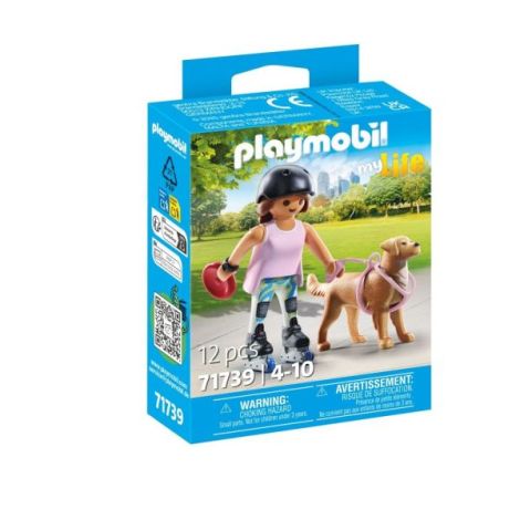 Playmobil - Figurina patinatoare cu animalut de colectie caine Retriever - poza 2