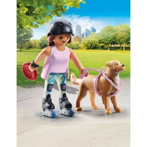 Playmobil - Figurina patinatoare cu animalut de colectie caine Retriever - poza 5