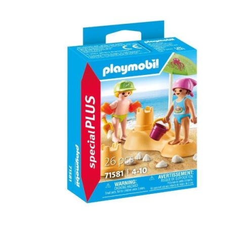 Playmobil - Figurine copii cu castel de nisip - poza 1