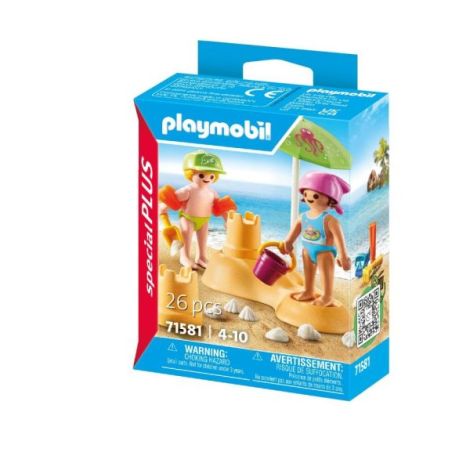 Playmobil - Figurine copii cu castel de nisip - poza 3