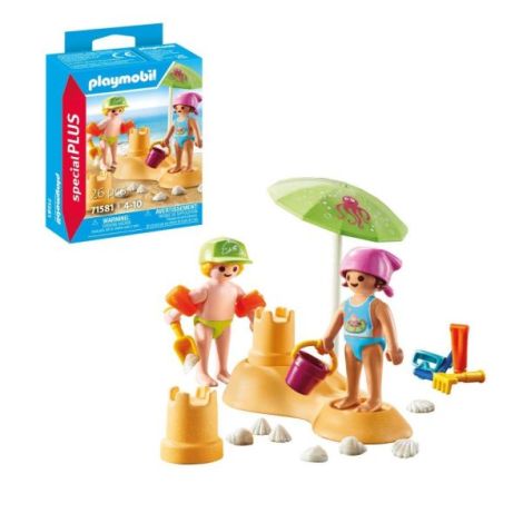 Playmobil - Figurine copii cu castel de nisip - poza 4