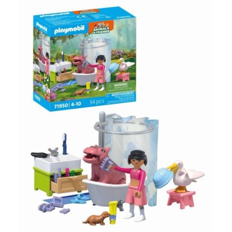 Playmobil - Jucarie de rol Distractia animalelor la baie - poza 1