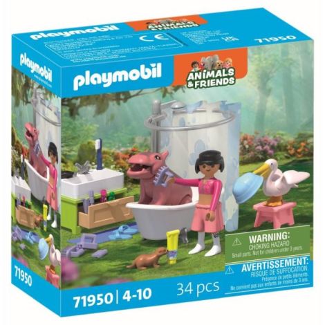 Playmobil - Jucarie de rol Distractia animalelor la baie - poza 2