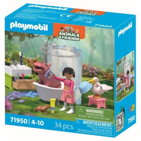 Playmobil - Jucarie de rol Distractia animalelor la baie - poza 3