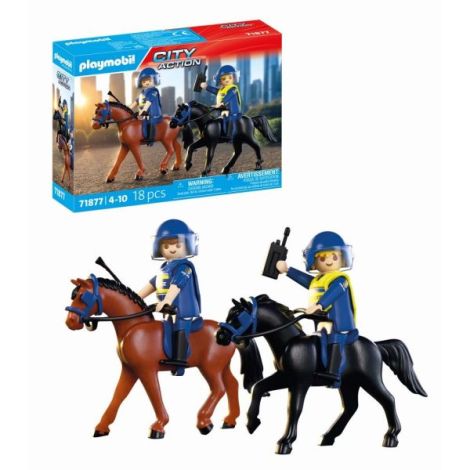 Playmobil - Jucarie de rol Echipaj de politie calare - poza 1