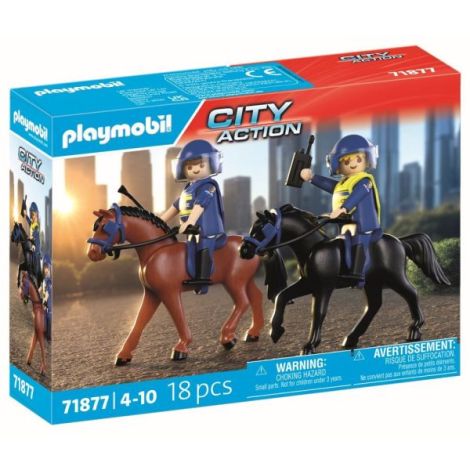 Playmobil - Jucarie de rol Echipaj de politie calare - poza 2