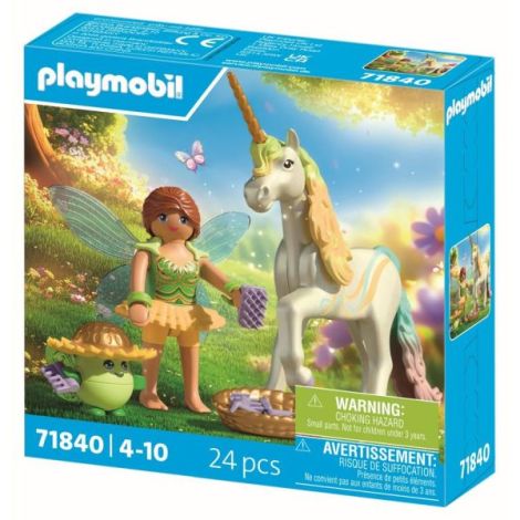 Playmobil - Jucarie de rol Figurina de colectie unicornul Rainbow Flower si zana - poza 3