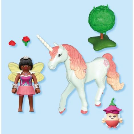 Playmobil - Jucarie de rol Figurina de colectie unicornul Sky Rose si zana - poza 4