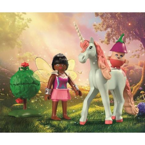 Playmobil - Jucarie de rol Figurina de colectie unicornul Sky Rose si zana - poza 5