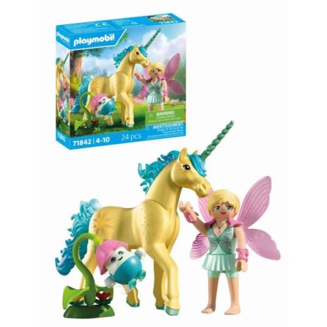 Playmobil - Jucarie de rol Figurina de colectie unicornul Sunshine Blossom si zana - poza 1