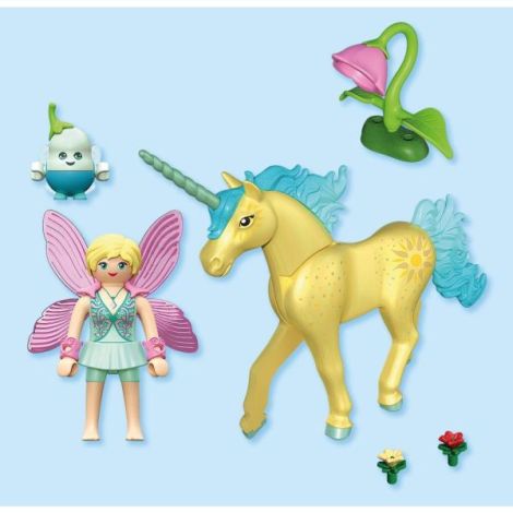 Playmobil - Jucarie de rol Figurina de colectie unicornul Sunshine Blossom si zana - poza 4