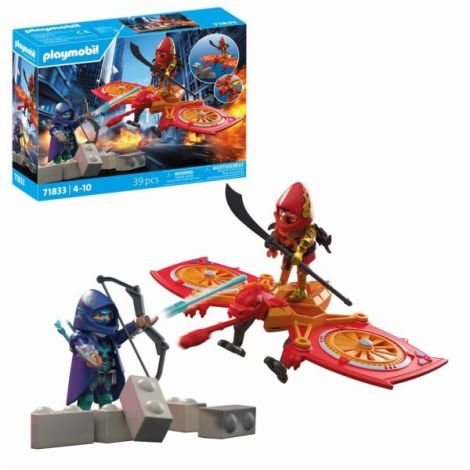 Playmobil - Jucarie de rol Lupta eroului cu drona si maleficul Ninja - poza 1