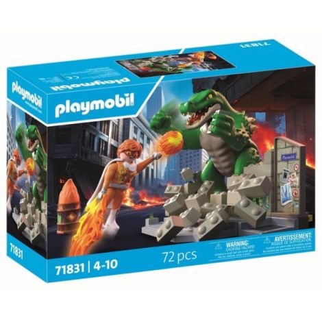 Playmobil - Jucarie de rol Lupta eroului cu soparla uriasa - poza 2