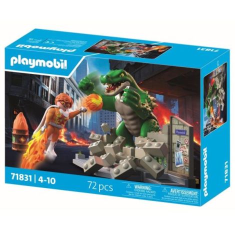 Playmobil - Jucarie de rol Lupta eroului cu soparla uriasa - poza 3