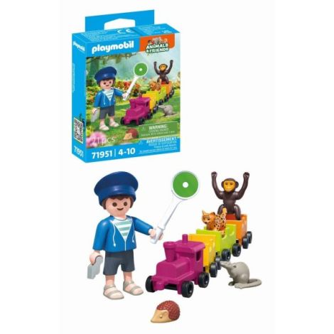 Playmobil - Jucarie de rol Plimbarea animalelor cu locomotiva - poza 1