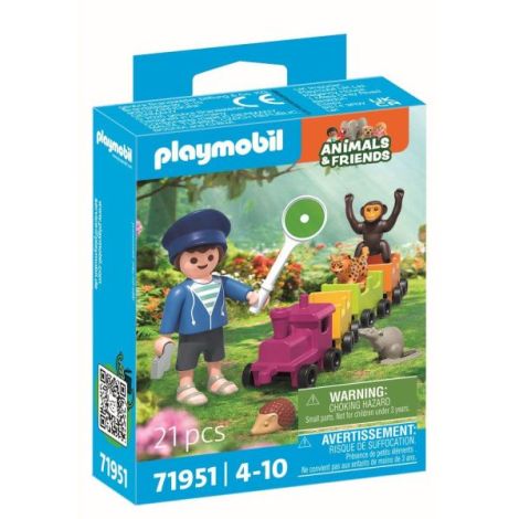 Playmobil - Jucarie de rol Plimbarea animalelor cu locomotiva - poza 2