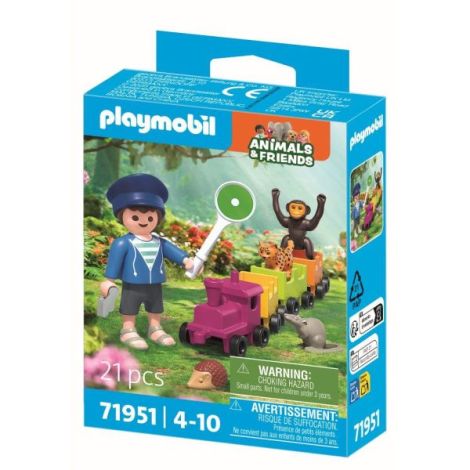 Playmobil - Jucarie de rol Plimbarea animalelor cu locomotiva - poza 3