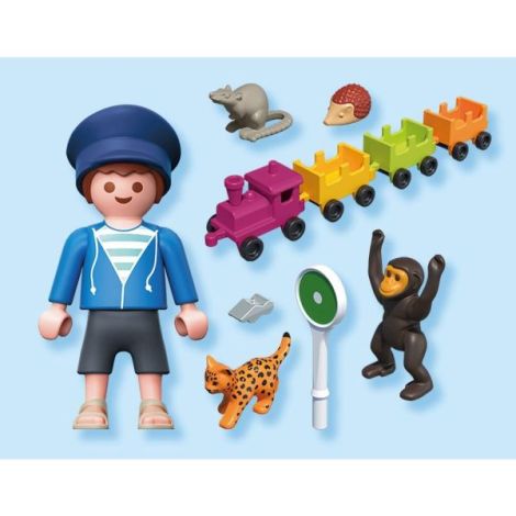 Playmobil - Jucarie de rol Plimbarea animalelor cu locomotiva - poza 5