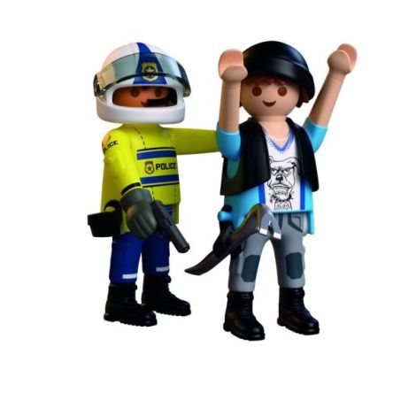 Playmobil - Jucarie de rol Politist cu motocicleta in urmarirea hotului - poza 2