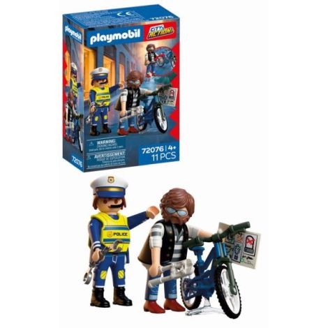 Playmobil - Jucarie de rol Prinderea hotului de biciclete - poza 1